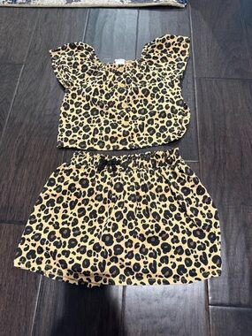 Rachel Zoe Leopard Print Button-Front Crop Top - Tan & Black